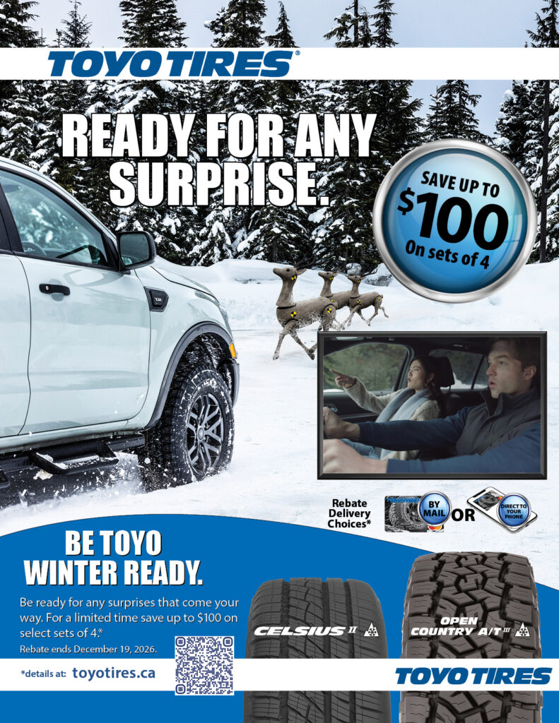 Toyo Tires: Save up to $100 on select sets of four tires. Rebate ends December 19, 2026. Conditions apply.